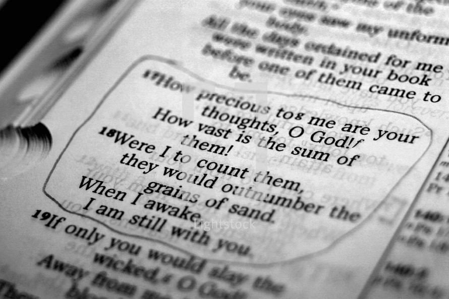 Open Bible in Psalm 139:17