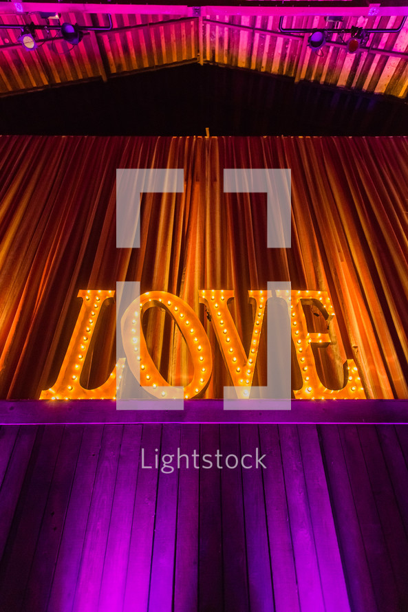 Illuminated "love" sign