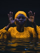 Baptism. Black woman