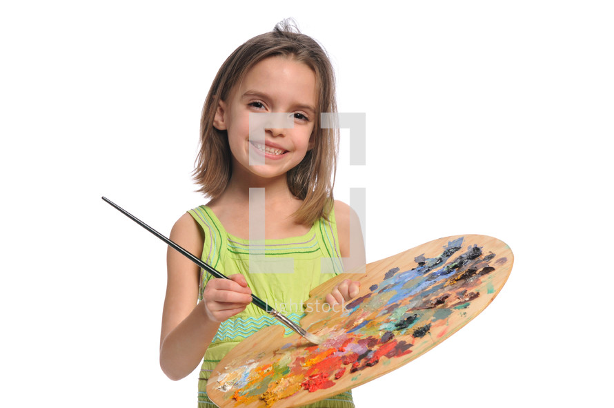 girl child artist painting 