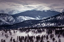 a winter mountain range 