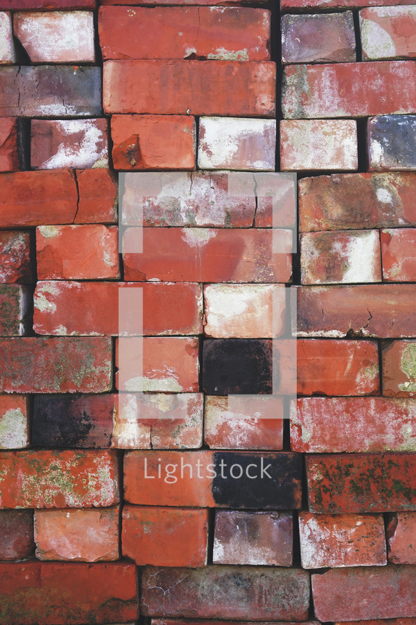stacked red bricks 