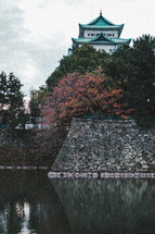 Japanese architectre and fall foliage 