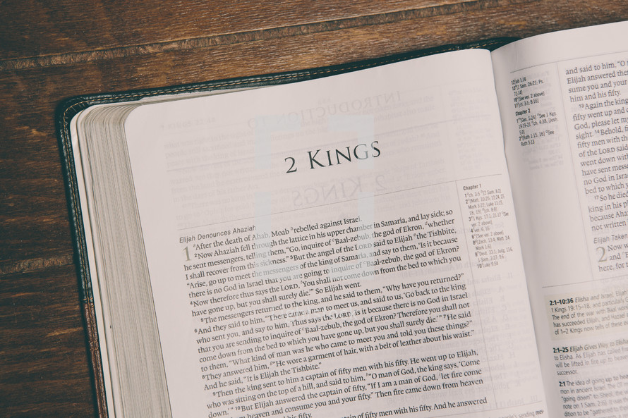 Bible opened to 2 kings 