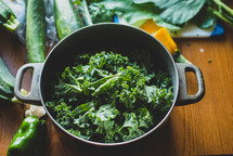 cooking kale 