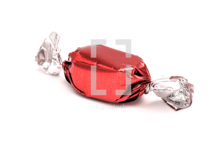 red foil wrapped hard candy 