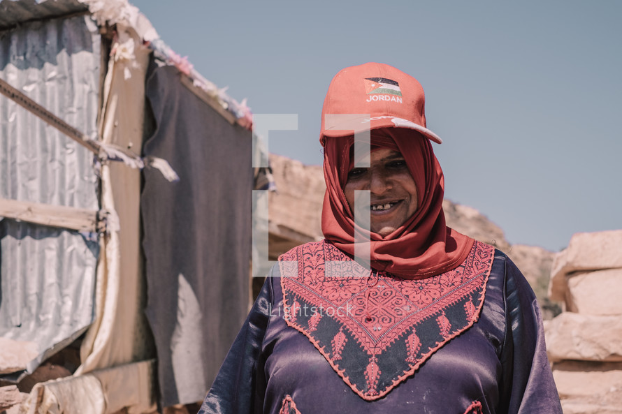 Woman wearing a hat in Jordan 