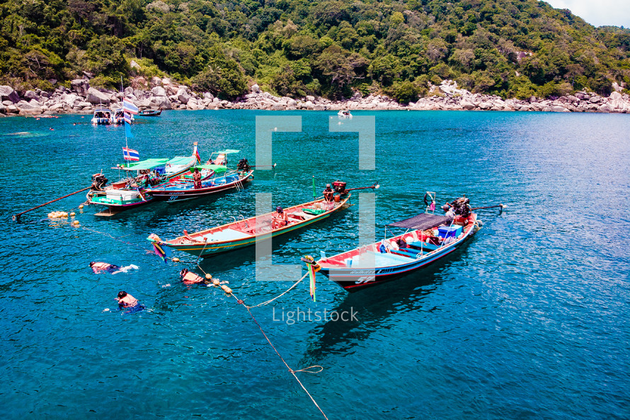 boats on the water in Southeast Asia 