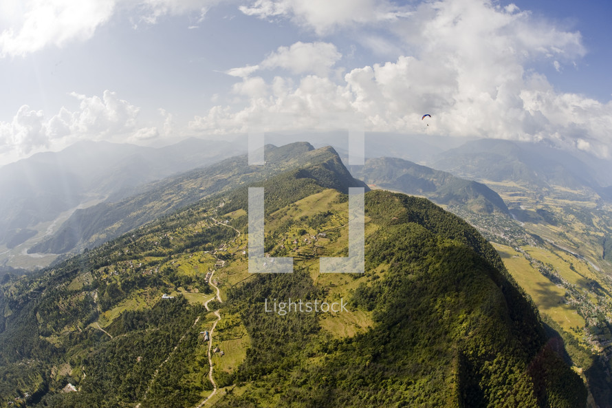 Aerial view of mountainous landscape