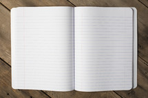 blank pages of a notebook 