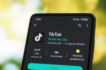 TikTok app on a smartphone 