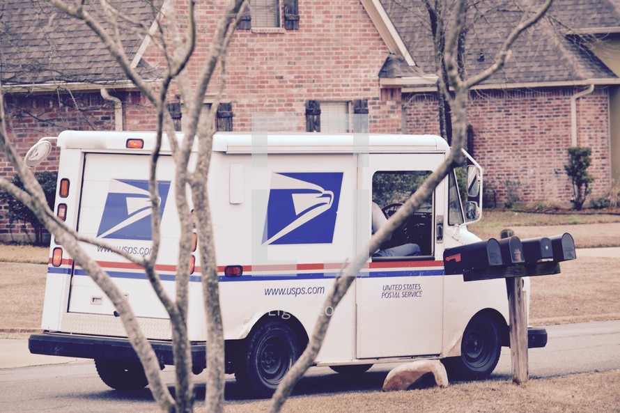 A mailman delivering the mail 
