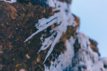 icicles on rock 