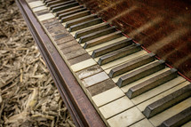 old piano outdoors 