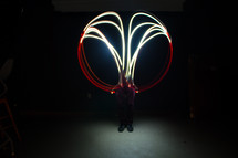 man creating images with light 