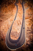 curve in a highway leading to the Hoover Dam