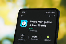 Waze Navigation app on a smartphone 