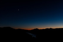 mountain silhouettes at dusk 