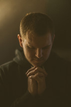A man in prayer