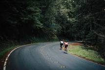 bicyclists on a rural road 