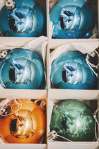 old ornaments in a box