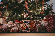 presents under a Christmas tree 