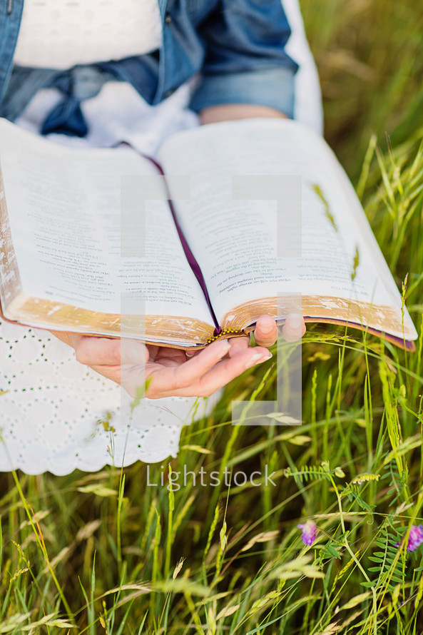 open bible outdoors