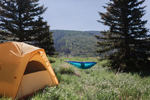 tent and hammock for camping 