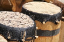 animal skins on drums 
