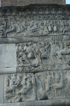 Detail from the historic Arch of Galerius in Thessaloniki, Greece. This monument was built in the 4th century, by Roman Emperor Galerius.