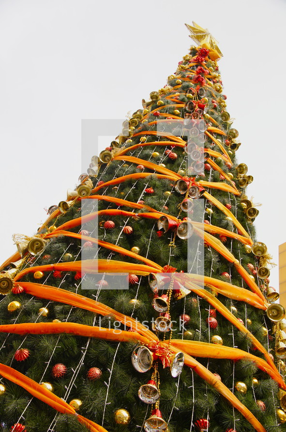 Large decorated Christmas tree