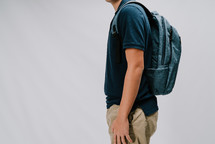 teen boy with a backpack 