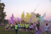 color toss at a color run 