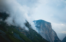 mountain peak in the clouds | Storm | Overcast | Landscape | Nature | Outdoors | Trees | Forest |