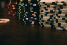 stack of poker tokens 