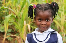 young African school girl in uniform 