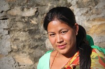 Face of a Young woman in Nepal 