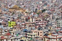 crowded city in Nepal 