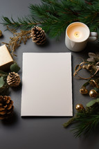 White mockup holiday card for greetings and well-wishes