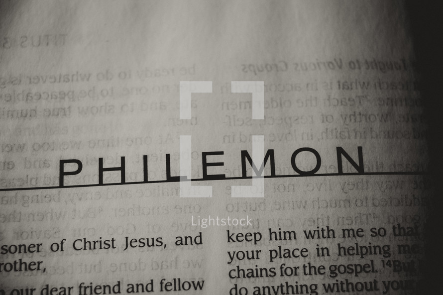 Open Bible in book of Philemon
