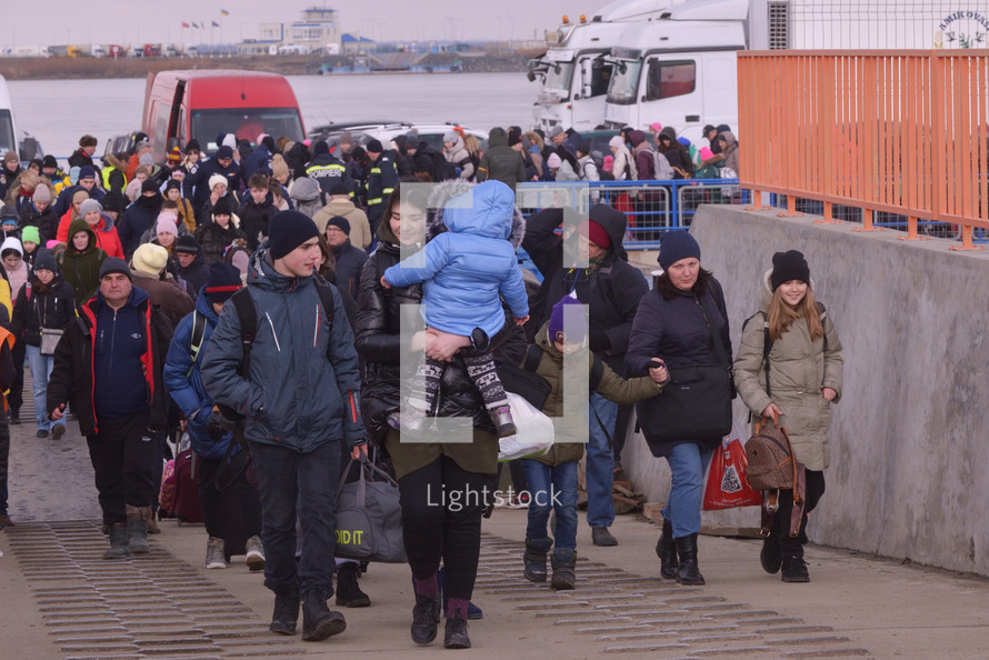 Ukrainian Refugees fleeing war 