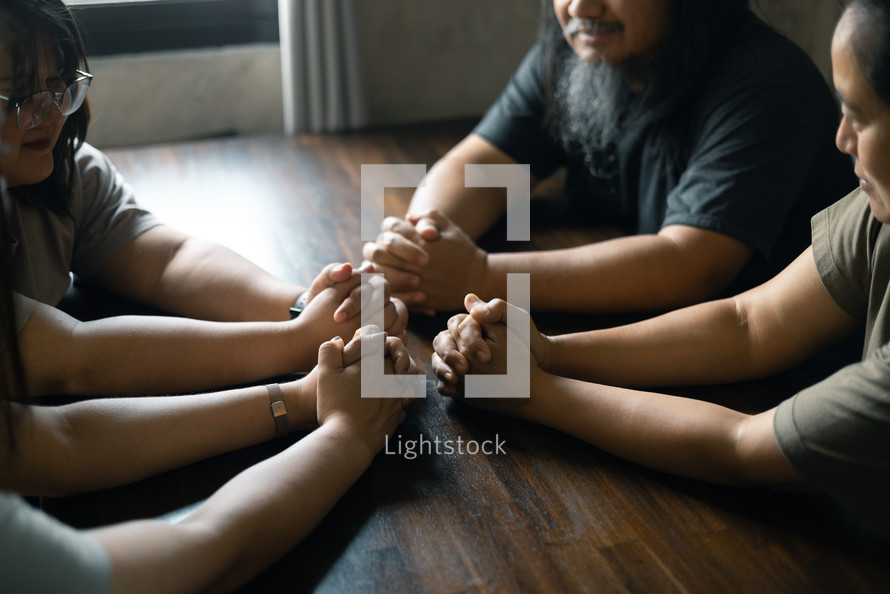 Group gathered to pray