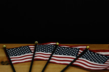hand held American flags