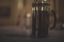 Coffee brewing in a french press