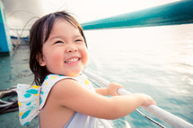 happy child on a boat 