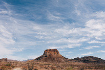 rock peak in desert landscape