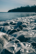 ice on rocks 