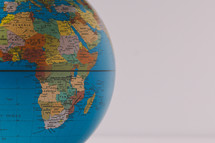 A globe showing Africa 