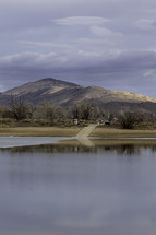 lake and mountains landscape 