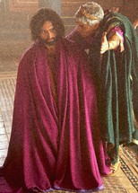 Even Herod with his soldiers treated him with contempt and mocked him; then he put an elegant robe on him, and sent him back to Pilate, Luke 23:11